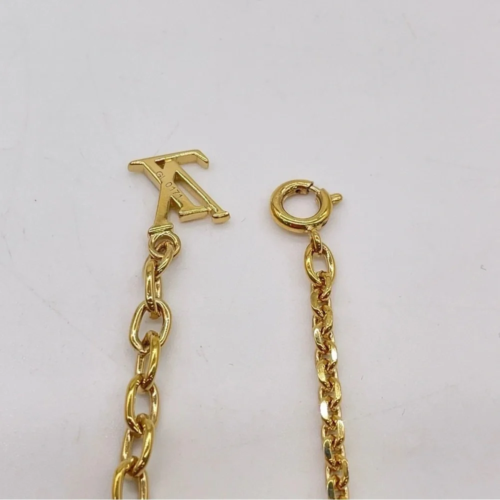 Louis Vuitton Collier Gamble Gold Purple Necklace